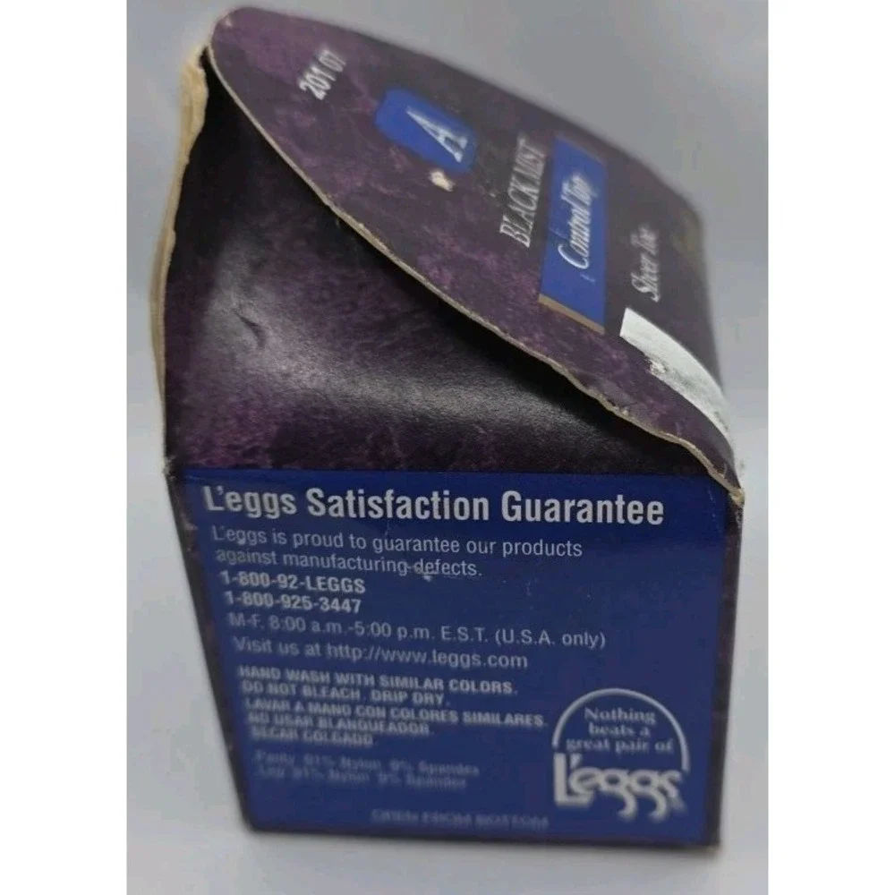 2 L'eggs Silken Mist Control Top Sheer Pantyhose Size A #20107 Black Mist